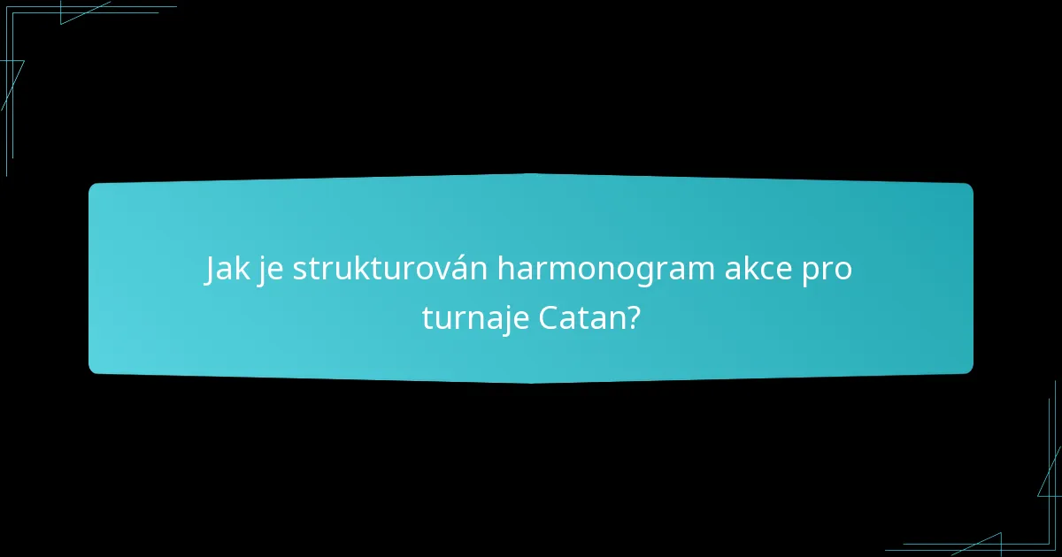 Jak je strukturován harmonogram akce pro turnaje Catan?